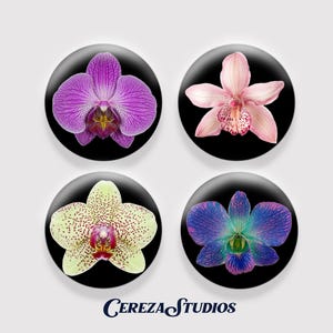 Orchid Flowers | 1&quot; Button Pins