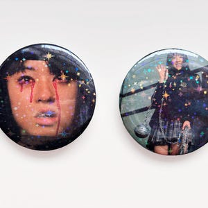 Holographic Kill Bill Gogo Yubari Tarantino Movie Pins | 1&quot; or 2.25&quot; Button Pin