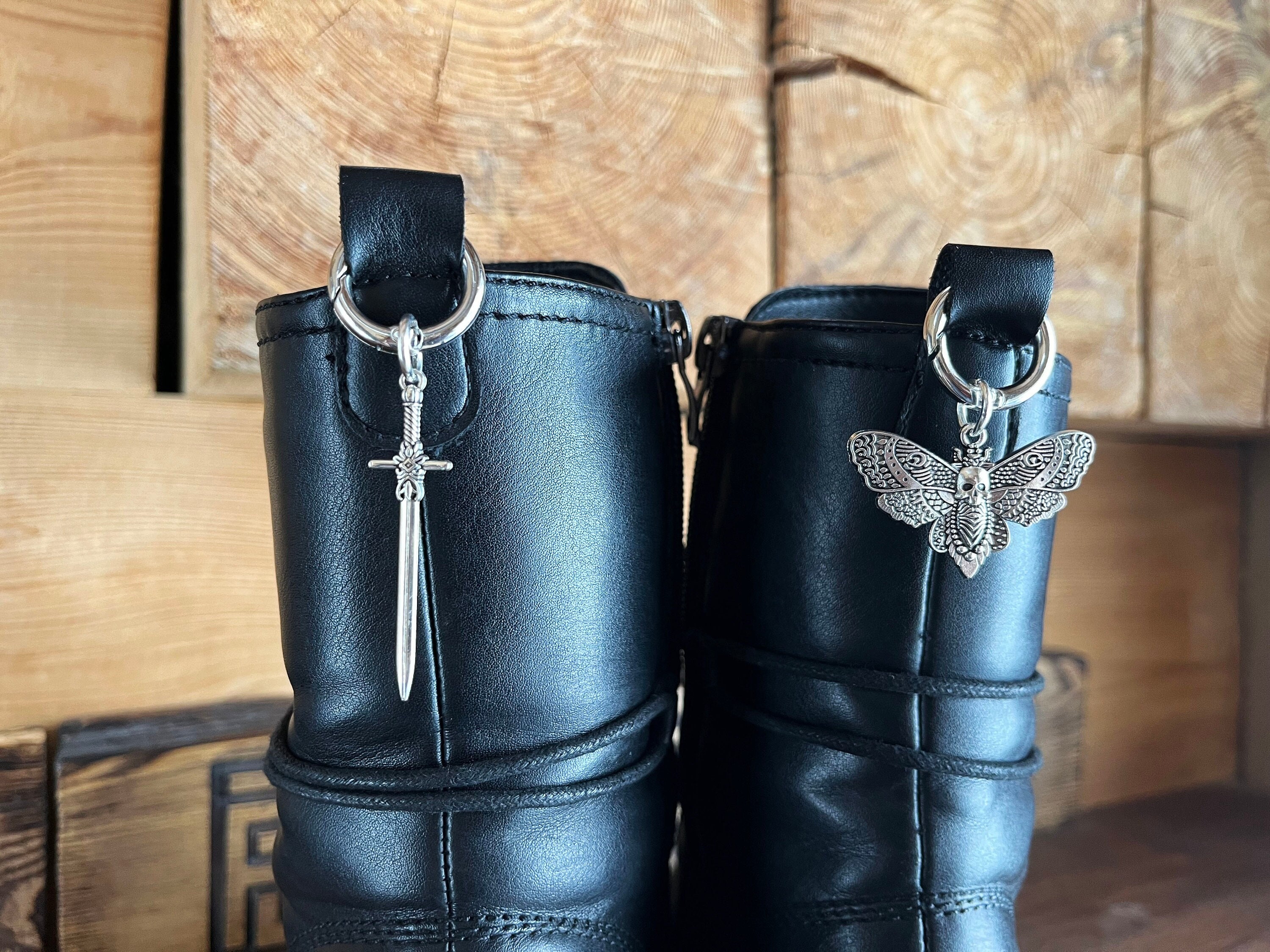 Combat Boots With Strap and Chain Etsy Australia