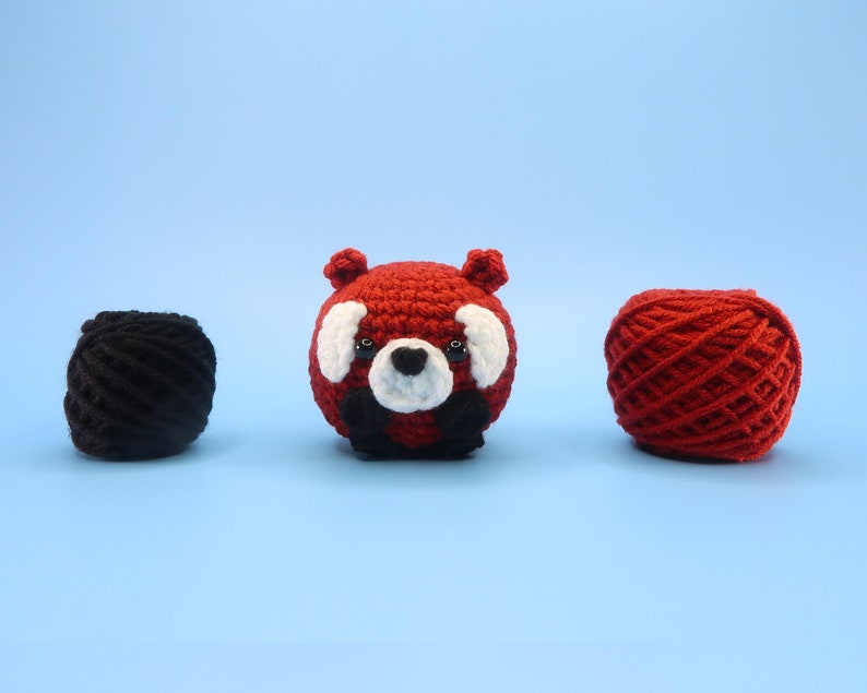 Beginner Red Panda Crochet Kit Easy Crochet Starter Kit Crochet Animals Kit Amigurumi Kit Crochet Gift Animal Crochet Store image 5