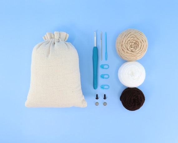 Amigurumi - Kit de ganchillo para principiantes, incluye ganchillo, aguja,  marcadores de puntada, ojos de seguridad, arandelas, hilos, instrucciones