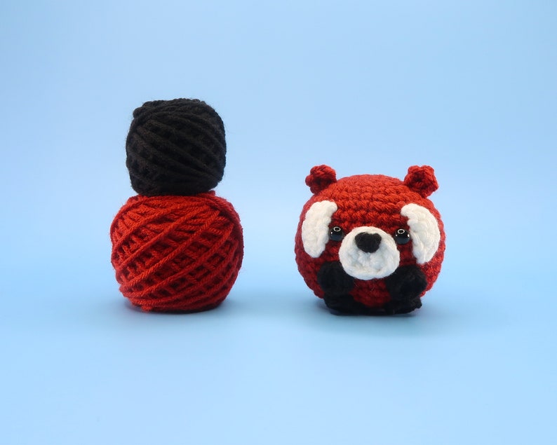 Beginner Red Panda Crochet Kit Easy Crochet Starter Kit Crochet Animals Kit Amigurumi Kit Crochet Gift Animal Crochet Store image 3