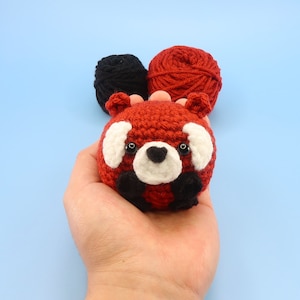 Beginner Red Panda Crochet Kit Easy Crochet Starter Kit Crochet Animals Kit Amigurumi Kit Crochet Gift Animal Crochet Store image 4