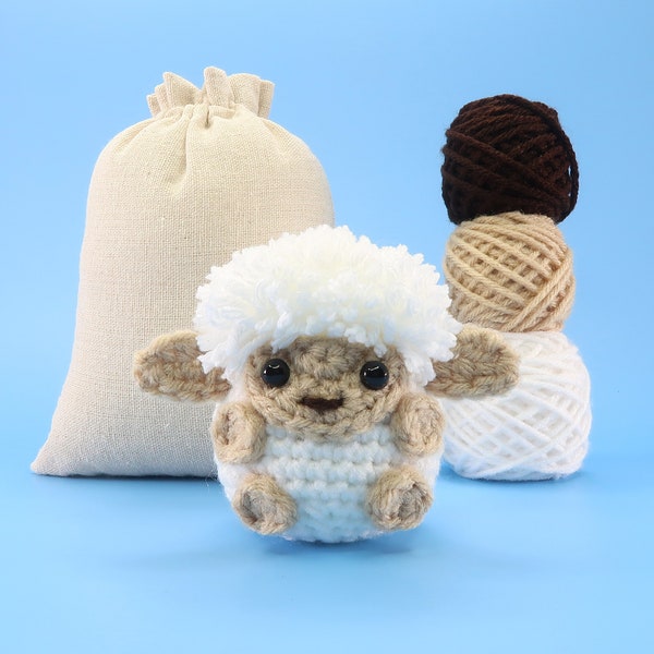 Beginner Sheep Crochet Kit - Easy Crochet Starter Kit - Crochet Animals Kit - Amigurumi Kit - Crochet Gift - Animal Crochet Store