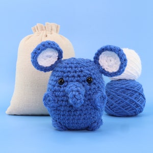 Elly The Elephant Crochet Kit - Crochet Animals Kit - Amigurumi Kit - Animal Crochet - Crochet Starter Kit (Includes Follow Along Videos)