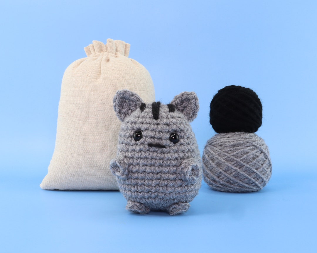 Nico the Grey Cat Crochet Kit - Crochet Animals Kit - Amigurumi Kit ...