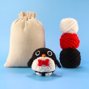 Beginner Mr. Penguin Crochet Kit - Easy Crochet Starter Kit - Cute Crochet Animals Kit - Amigurumi Kit - Crochet Gift - Animal Crochet Store