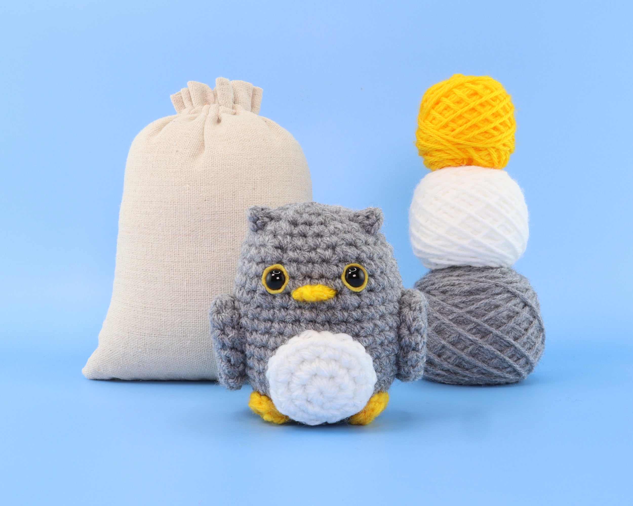 Luna The Owl Crochet Kit - Crochet Animals Kit - Amigurumi Kit - Animal Crochet - Crochet Starter Ki