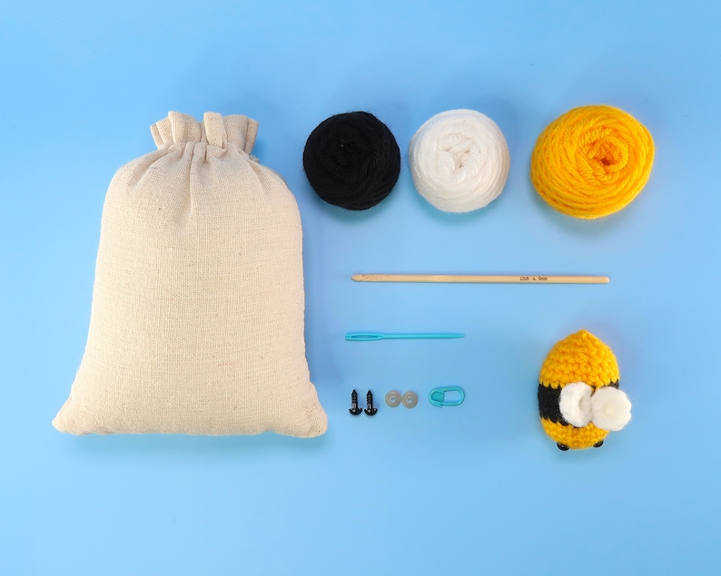 Beginner Bumble Bee Crochet Kit Easy Crochet Starter Kit Etsy