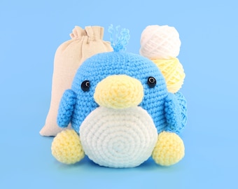 Beginner Big Penguin Crochet Kit - Easy Crochet Starter Kit - Beginner Crochet Kit - Crochet Pattern & Kit - Crochet Gift