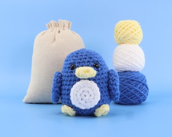 Pudgy The Penguin Crochet Kit - Crochet Animals Kit - Amigurumi Kit - Animal Crochet - Crochet Starter Kit (Includes Follow Along Videos)