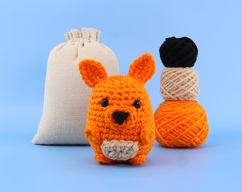 Remi The Kangaroo Crochet Kit - Crochet Animals Kit - Amigurumi Kit - Animal Crochet - Crochet Starter Kit (Includes Follow Along Videos)