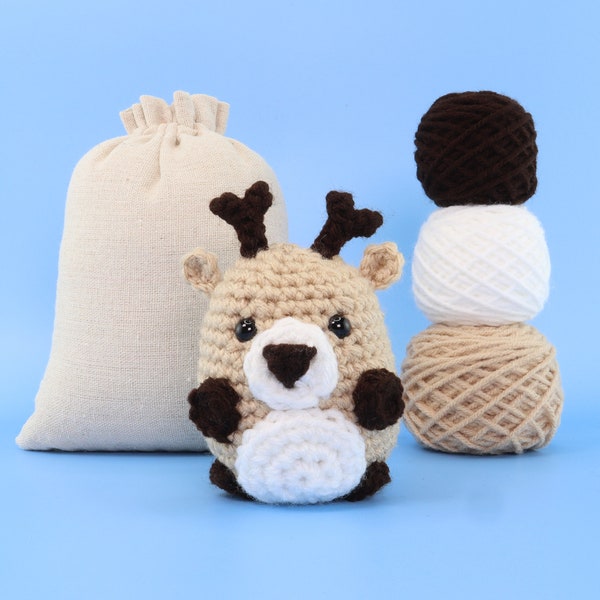 JoJo The Deer Crochet Kit - Crochet Animals Kit - Amigurumi Kit - Animal Crochet - Crochet Starter Kit (Includes Follow Along Videos)