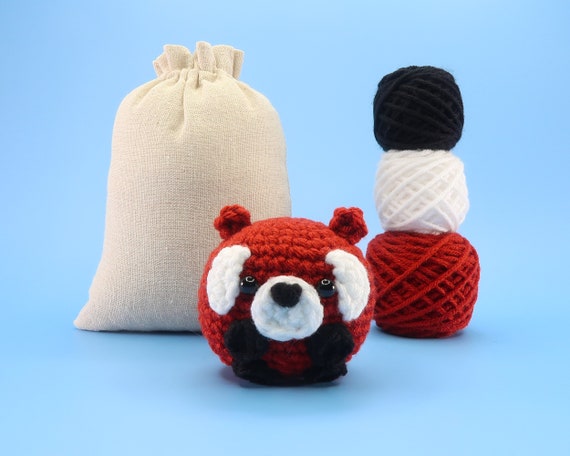 Beginner Red Panda Crochet Kit Easy Crochet Starter Kit Crochet Animals Kit  Amigurumi Kit Crochet Gift Animal Crochet Store 