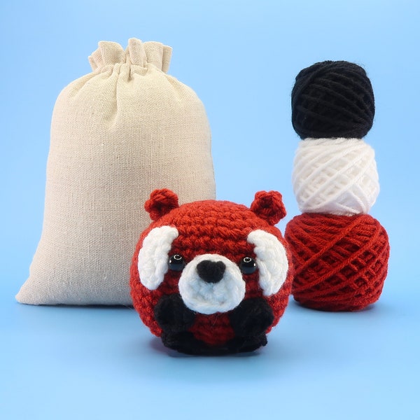 Beginner Red Panda Crochet Kit - Easy Crochet Starter Kit - Crochet Animals Kit - Amigurumi Kit - Crochet Gift - Animal Crochet Store