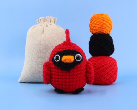 Redd the Cardinal Crochet Kit Crochet Animals Kit Amigurumi Kit