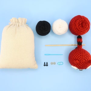 Beginner Red Panda Crochet Kit Easy Crochet Starter Kit Crochet Animals Kit Amigurumi Kit Crochet Gift Animal Crochet Store image 2