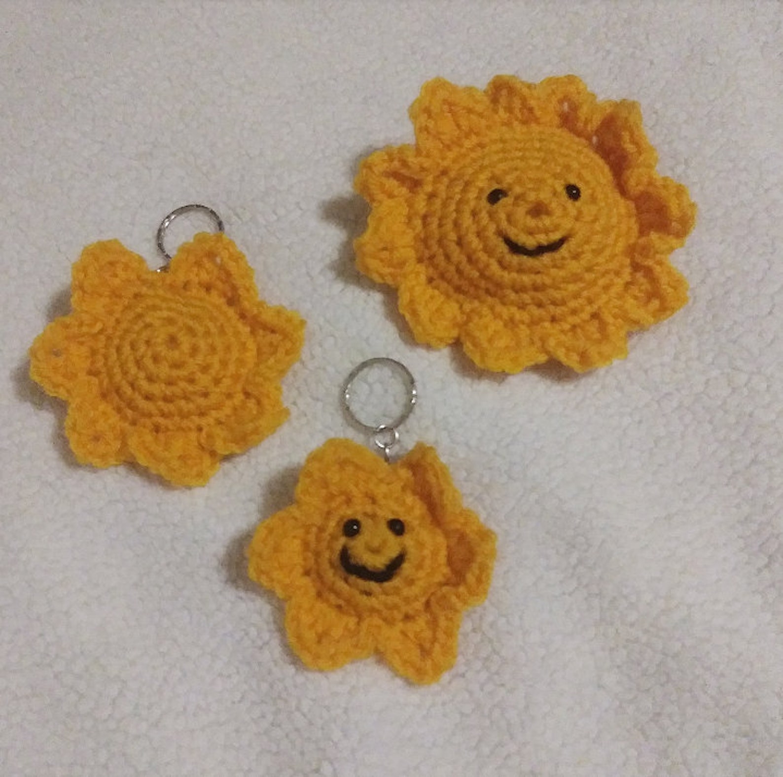 Crochet Sunshine Keychain/ Amigurumi Etsy