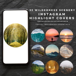 Wilderness Boho Screnery - 33 Portadas destacadas de Instagram - Travel Influencer Essentials - Forest + Mountain + Sea Pack - Digital