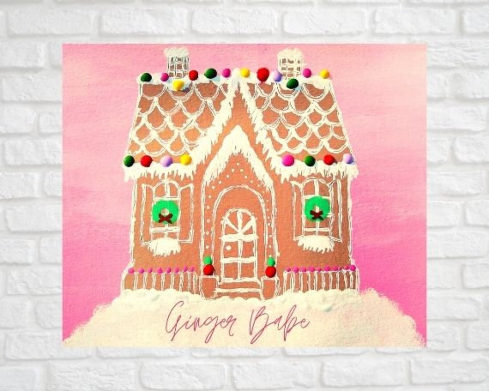 Gingerbread House Digital Download Acrylic Painting 12x10 Etsy