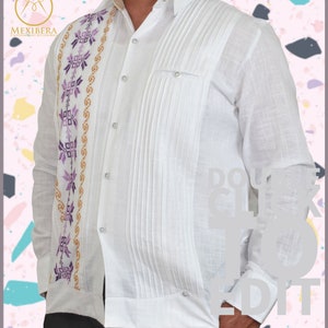 Linen guayabera - Etsy México