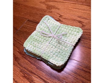 Set of 4 Handmade Crochet Face Cloths