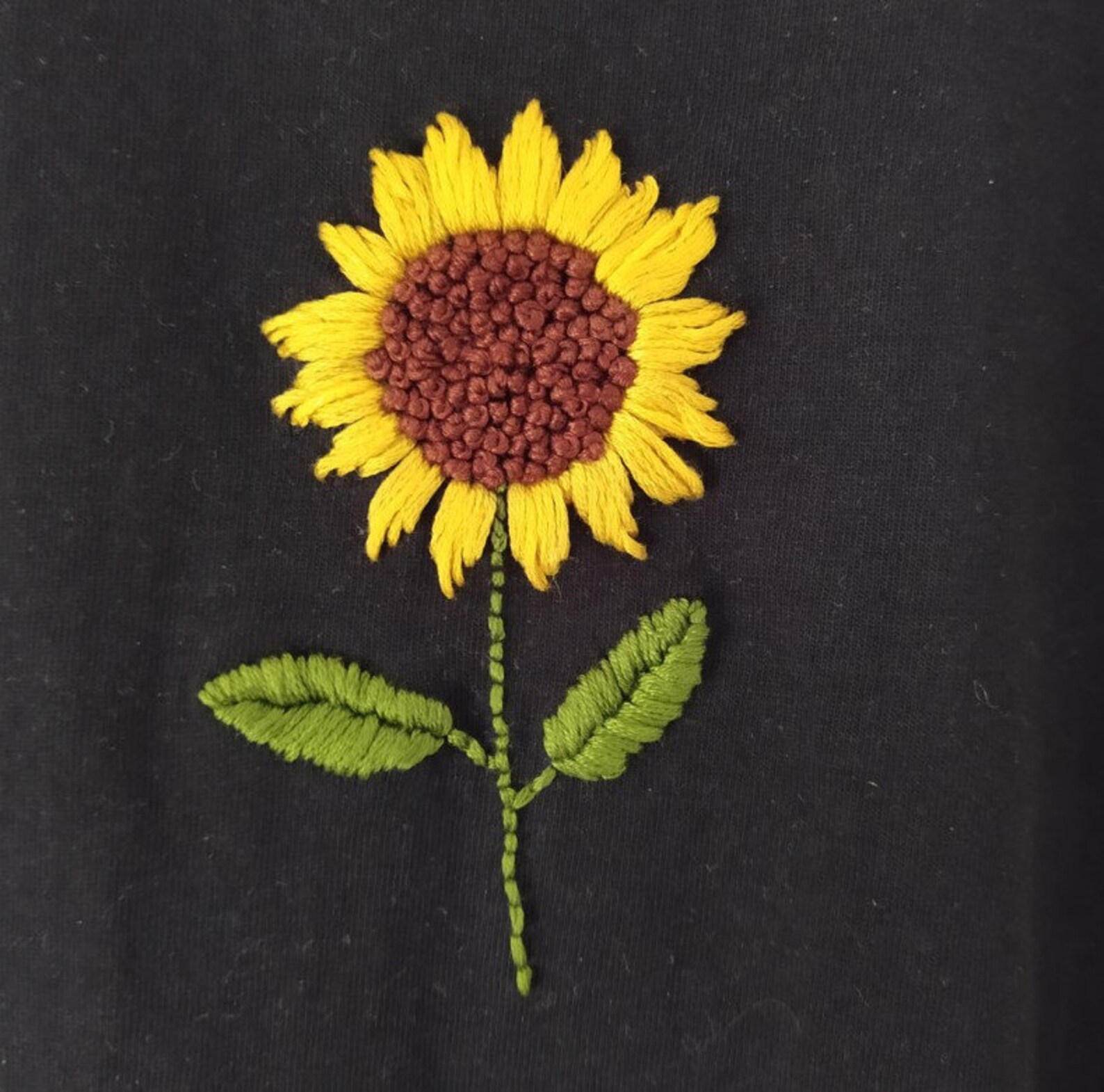 Embroidered sunflower tshirt Organic cotton tshirt Unisex Etsy