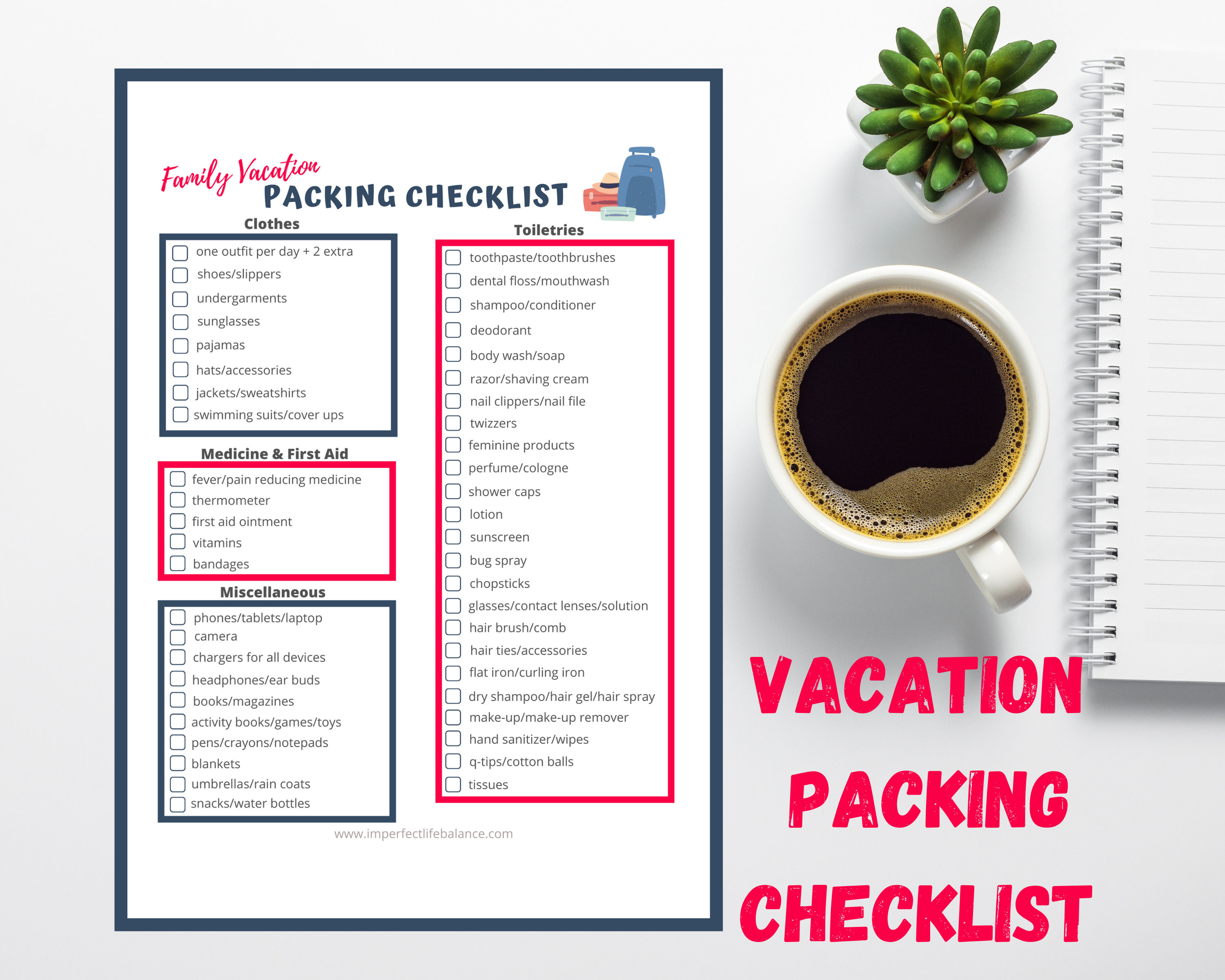 printable travel packing list vacation prep checklist etsy
