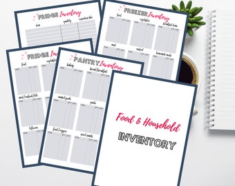 Food Inventory Printable, Kitchen Inventory, Pantry Inventory, Fridge Inventory, Freezer Inventory