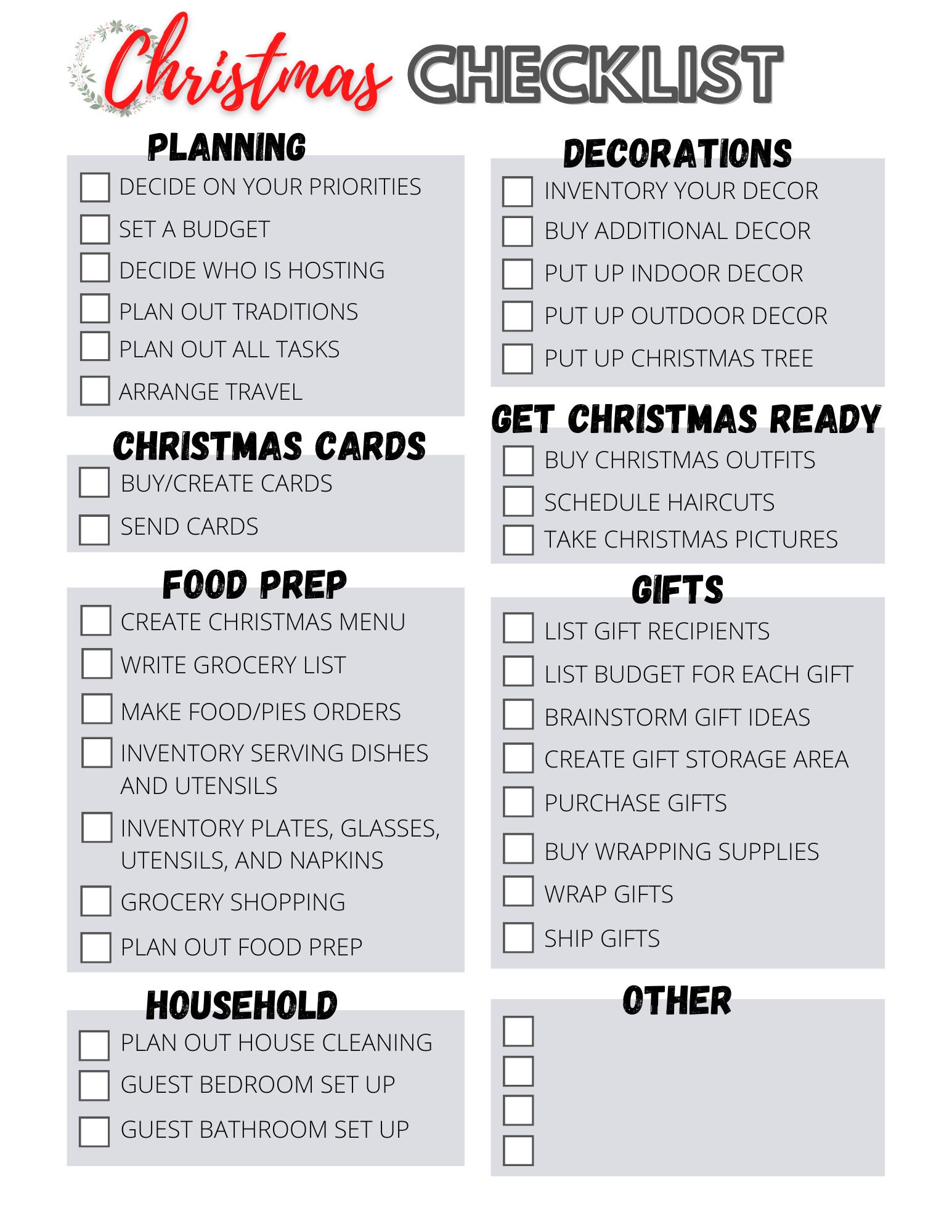 Christmas Planner Kit Printable Etsy