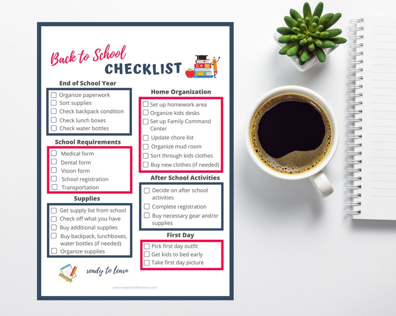 Back to School Checklist for Parents image 1