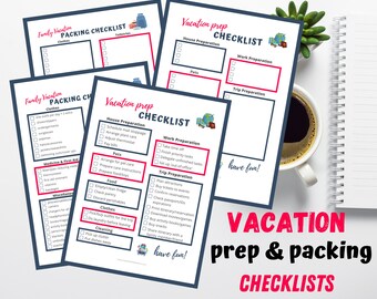 Printable Travel Packing List | Vacation Prep Checklist | Vacation Packing Checklist | US Letter | A4 | PDF