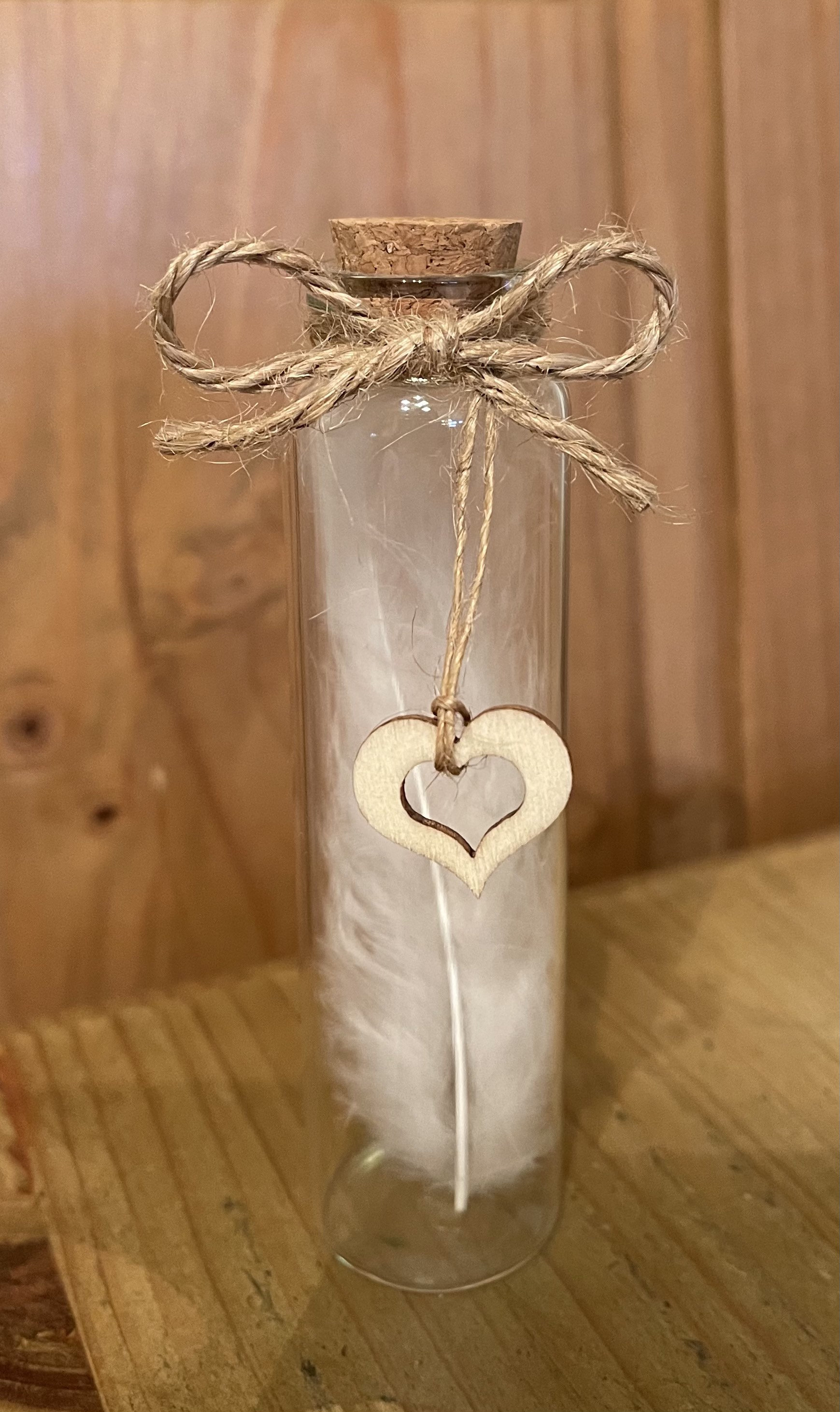 Single White Feather Gift Feather in a Bottle Memorial Etsy