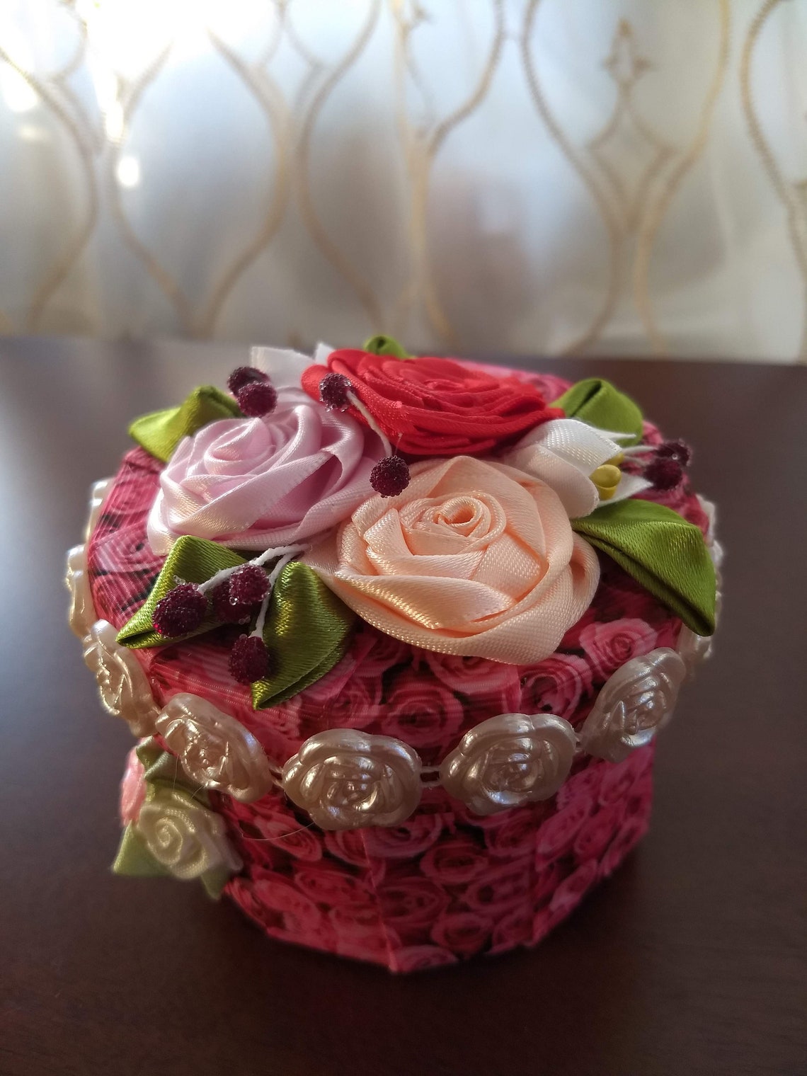 Rose jewelry box Etsy