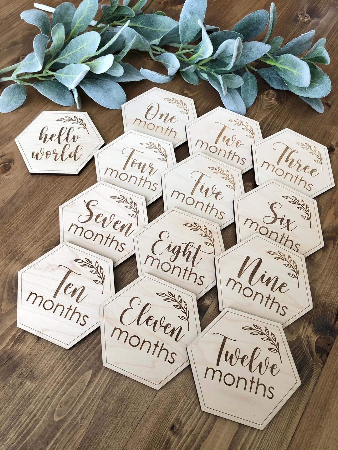 Wooden Monthly Baby Milestone Markers/photo Prop/baby Shower Gift/laser ...
