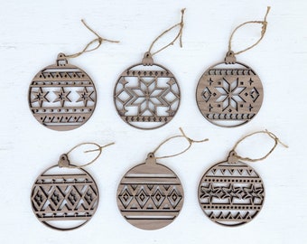 Christmas ornaments/Laser cut/Gift/Wooden