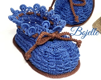 BLUE BABY Booties Pregnancy baby gift Pattern PDF New mom baby shower gift