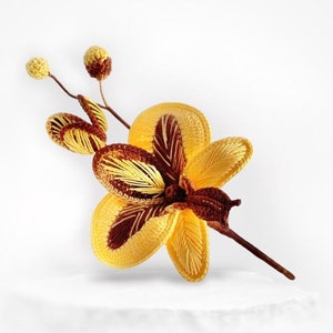 CROCHET Orchid Pattern Yellow Orchid PDF Crochet flower  Phalaenopsis Moth orchid DIY