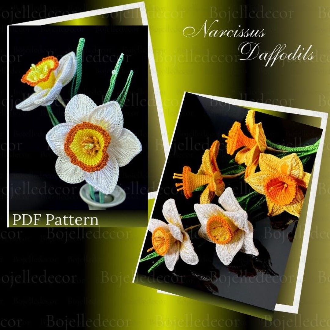 Crochet Narcissus Pattern: Amigurumi Flower Bouquet (PDF Download ...