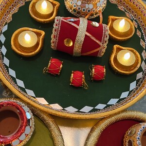 Dhol Centerpieces mehndi Decorations Thaal Indian Wedding Pakistani ...