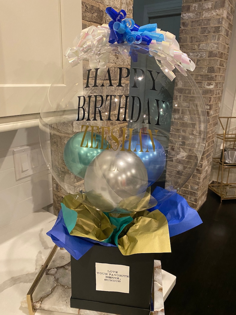 Personalized Balloon Baskets Birthday Gifts Wedding Gifts Etsy