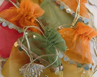 Handmade Organza Potli Favor Bags | Indian Wedding Return Gifts