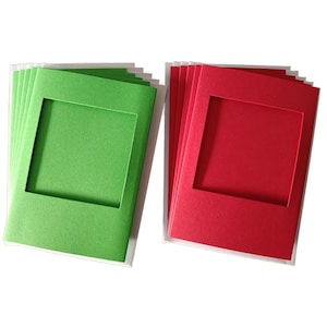 A6 6x4" Tri-Fold Card Blanks with 3.1" Square Aperture: 5 Pack Christmas Red & Green