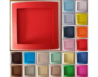 4.75" 12cm Square Tri-Fold Card Blanks 3.5" 9cm Square Aperture: 5 Pack Various Colours