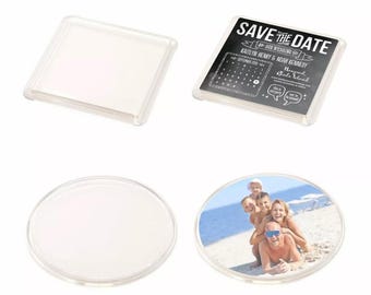 Acrylic Coaster Blanks for Cross Stitch & Crafts: Round or Square Clear Holder, 80mm Insert