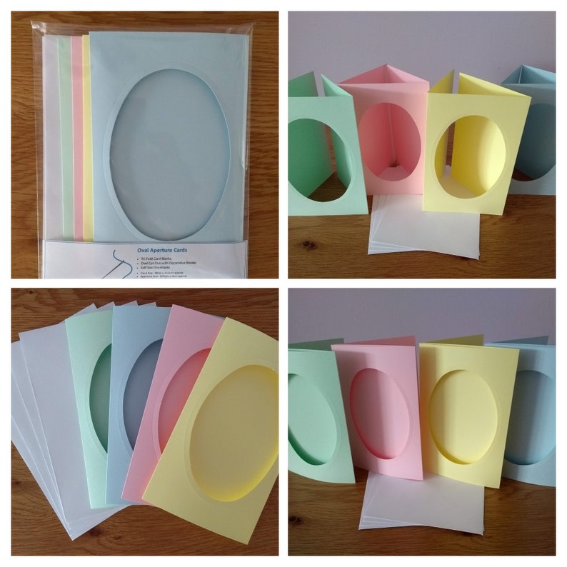 Oval Aperture TriFold Cards with Envelopes Pastel Blue Etsy Oval Aperture TriFold Cards with Envelopes Pastel Blue Etsy