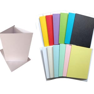 A6 6x4" Tri-Fold Card Blanks Plain With No Aperture: 5 Pack 14 Colours 2 Mixes