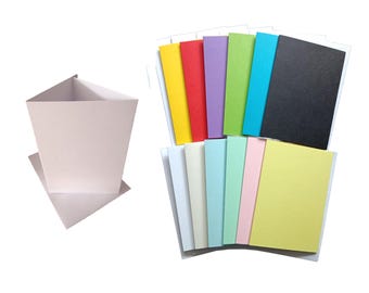 A6 6x4" Tri-Fold Card Blanks Plain With No Aperture: 5 Pack 14 Colours 2 Mixes