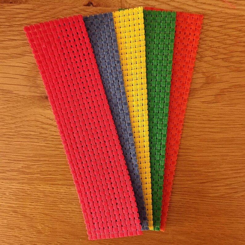 Binca Bookmark Blanks: Cross Stitch Fabric 19.5cm x 5.75cm, Choice of Colours or Mixes Bright Mix