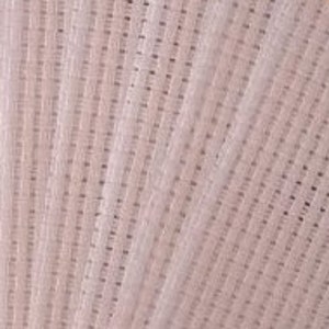 May include: A light pink fabric with a visible grid-like weave pattern. The material features a consistent, repeating square mesh structure throughout, creating a textured surface with small, uniform openings between the interlaced fibers.
